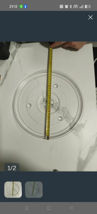 Plato Microondas Vidrio Templado 27cm