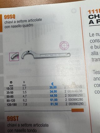 Chiave a settore Beta 35-50