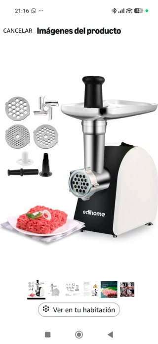 Picadora de carne eléctrica Edihome 2200W