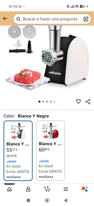 Picadora de carne eléctrica Edihome 2200W
