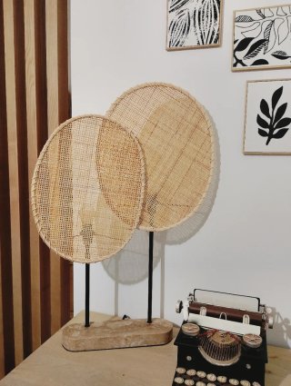 Lámpara de mesa Rattan y Madera