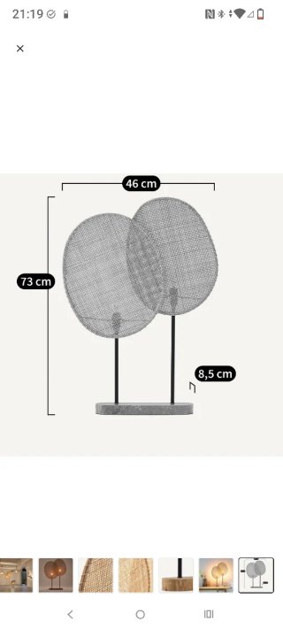 Lámpara de mesa Rattan y Madera