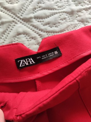 Pantalón Zara Rojo Talle Alto
