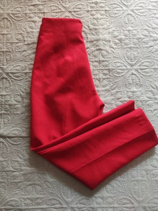 Pantalón Zara Rojo Talle Alto