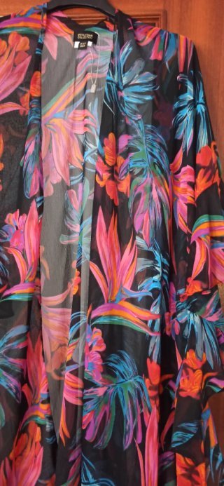 Chaqueta kimono floral mujer talla única