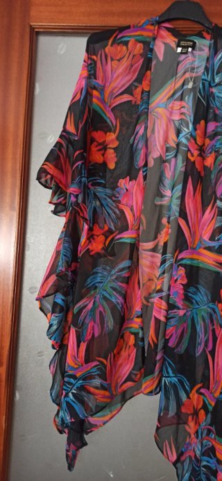 Chaqueta kimono floral mujer talla única