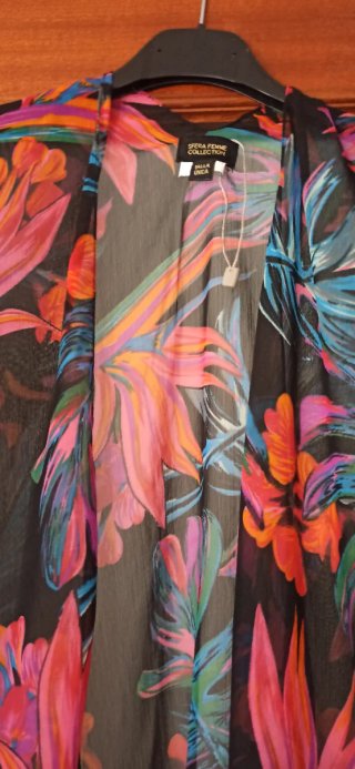 Chaqueta kimono floral mujer talla única
