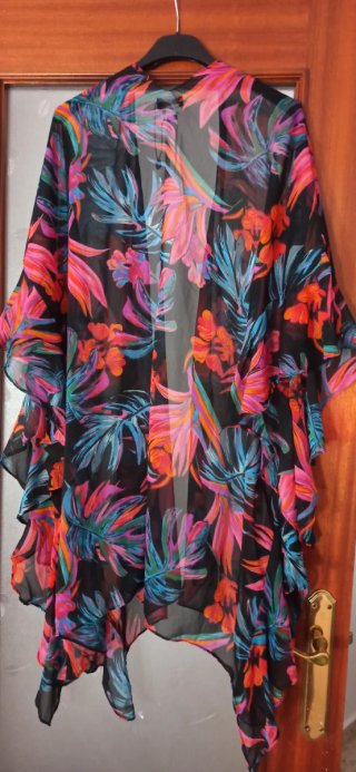Chaqueta kimono floral mujer talla única