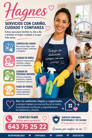 Hola, mi nombre es Hagnes y ofrezco servicios