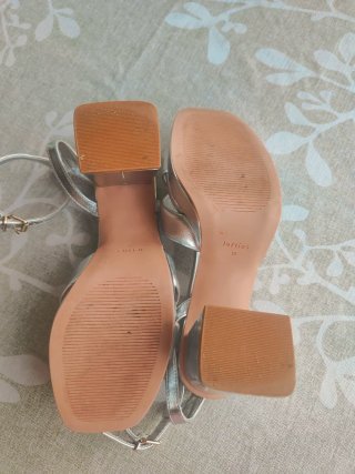 Sandalias de tacón plateados