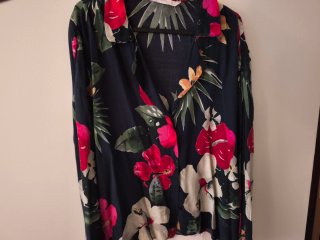 Camisa Zara cuello pijamero estampado floral