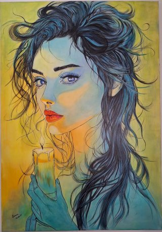 Cuadro Chica Acrílico Lienzo 70x100
