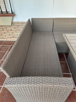 Conjunto de jardín ratán con cojines