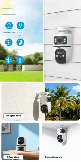 Camara Seguridad 3MP Wi-Fi 2.4GHz Doble Lente