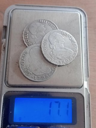 3 Monedas 2 Reales Carlos IV