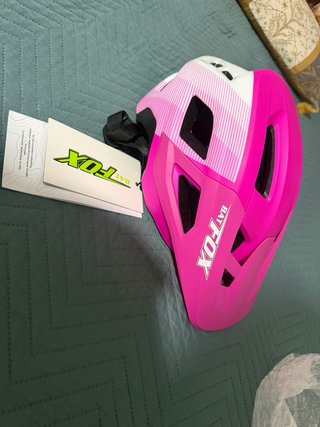 Casco Bicicleta Fox Rosa y Blanco Talla M