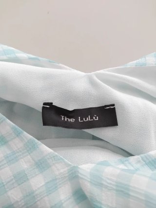 Abito lungo The Lulù a quadri azzurro