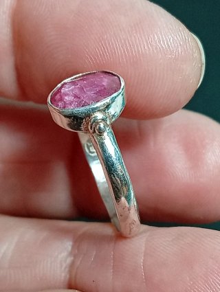 Anillo Plata Ley rubí facetado talla exacta 13,5mm