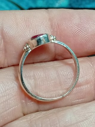 Anillo Plata Ley rubí facetado talla exacta 13,5mm