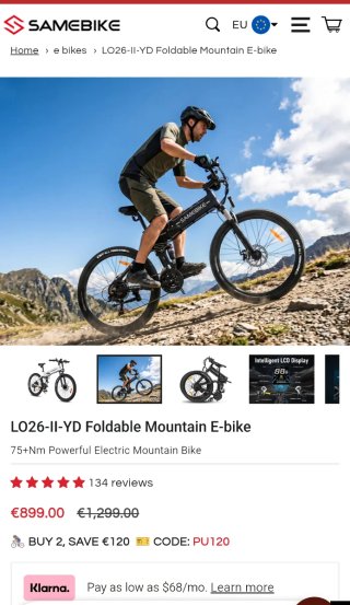 Samebike LO26-II Bicicleta Eléctrica Plegable