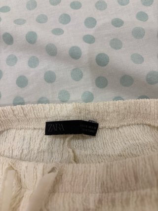 Pantalón Zara Lino Beige Talla S