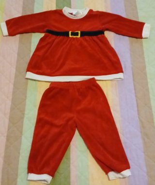 Completo set Babbo Natale 9-12 mesi 80 cm.