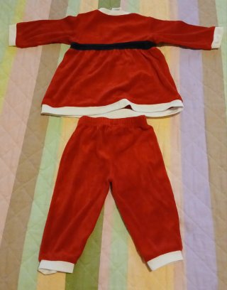 Completo set Babbo Natale 9-12 mesi 80 cm.