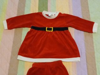 Completo set Babbo Natale 9-12 mesi 80 cm.