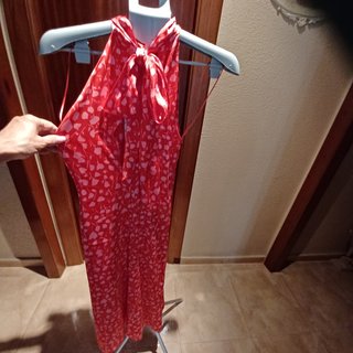 Vestido Halter Satinado Estampado Zara