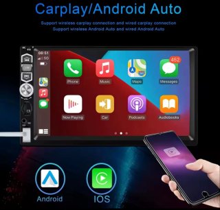 Radio MP5 Podofo Pantalla 7" 1 Din + Mando + Micro
