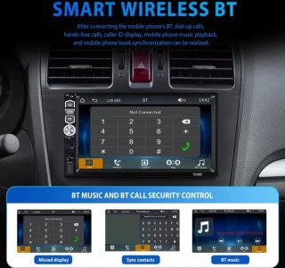 Radio MP5 Podofo Pantalla 7" 1 Din + Mando + Micro