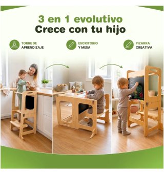 Torre di apprendimento pieghevole in legno
