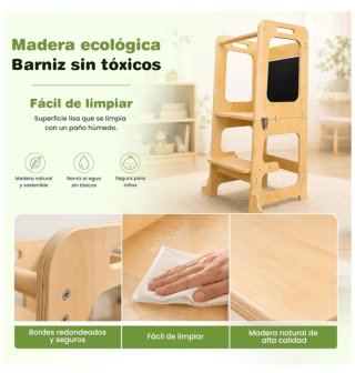 Torre di apprendimento pieghevole in legno