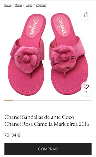 Sandalias Chanel rosas con flor