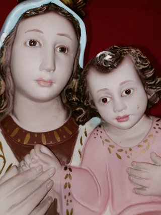 Imagen Virgen del Carmen y Niño Jesús antigua