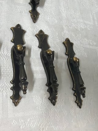 Tiradores Mueble Antiguo Metal Bronce Dorado