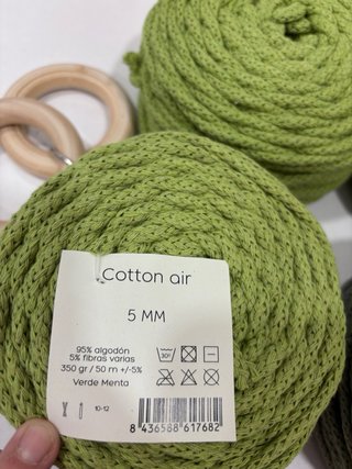 Ovillos Cotton Air CASASOL y anillas de madera