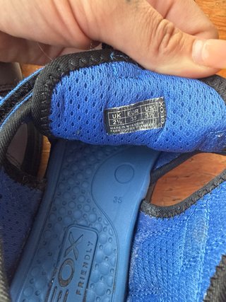Sandalias Geox Talla 35 Azul y Gris