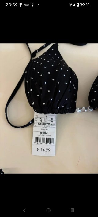 Bikini Tezenis Negro Lunares Talla M