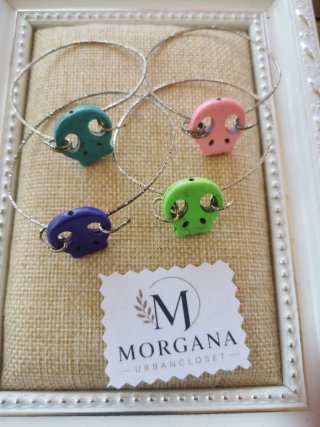 Pulsera Rígida Calavera Colores