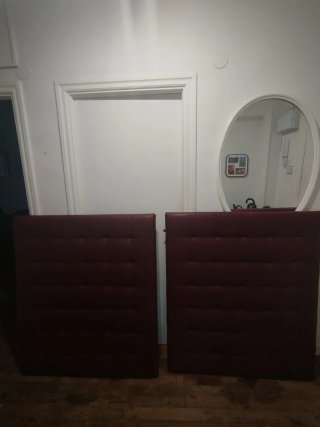 2 cabeceros polipiel granate cama 90