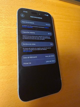 iPhone 15 128GB Azul - 89% Batería