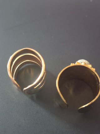 Anillos Inox Baño Oro Ajustables