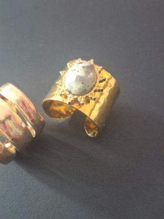 Anillos Inox Baño Oro Ajustables