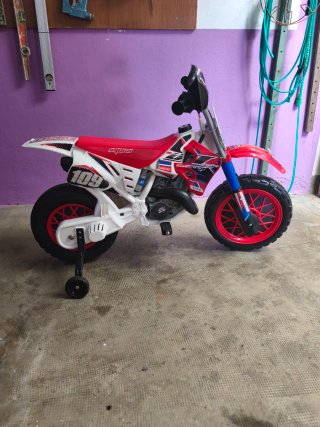 Moto Eléctrica Infantil Motocross Roja y Blanca