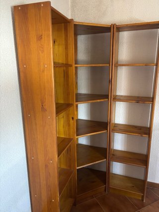 Estanterías de pino: verticales y rinconera