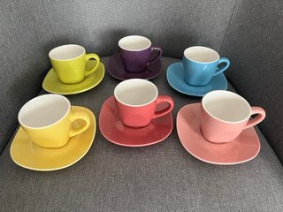 Juego de 6 tazas de cerámica de colores