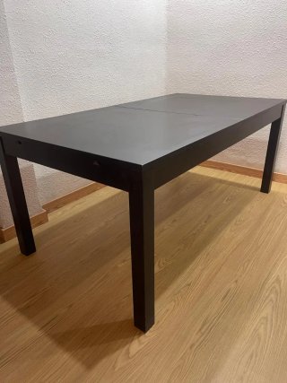 Mesa comedor extensible negra madera