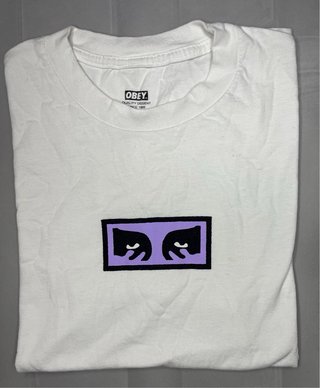 T-shirt OBEY Eyes Bianca Viola Taglia S