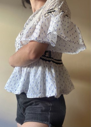 Blusa Zara bordada algodón Talla XS